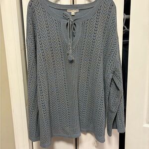 FRYE AND CO. Light Blue Knit Top
